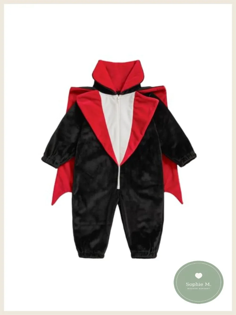 Toddler Vampire Costume Jumpsuit Long Sleeve Zipper
